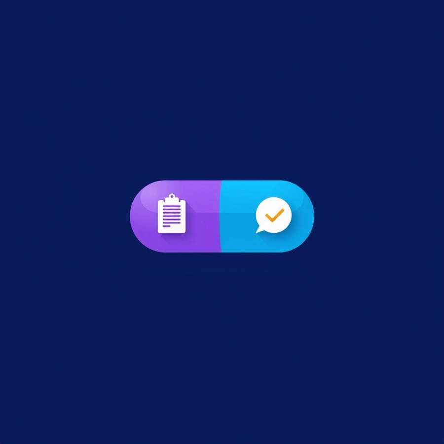 Flat illustration of a clipboard with a dollar sign next to a speech bubble with a checkmark