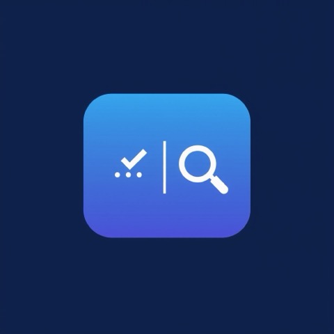 Flat illustration of a checklist next to a magnifying glass and a question mark