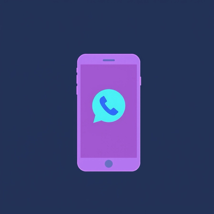 Flat illustration of a smartphone with a phone icon inside a speech bubble