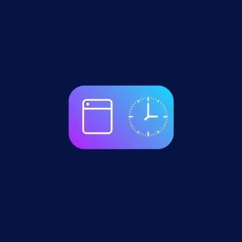 Flat illustration of an empty calendar slot with a clock icon