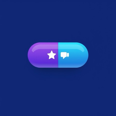 Flat illustration of a star next to speech bubbles