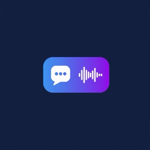 Flat illustration of a speech bubble with a script document and a sound wave
